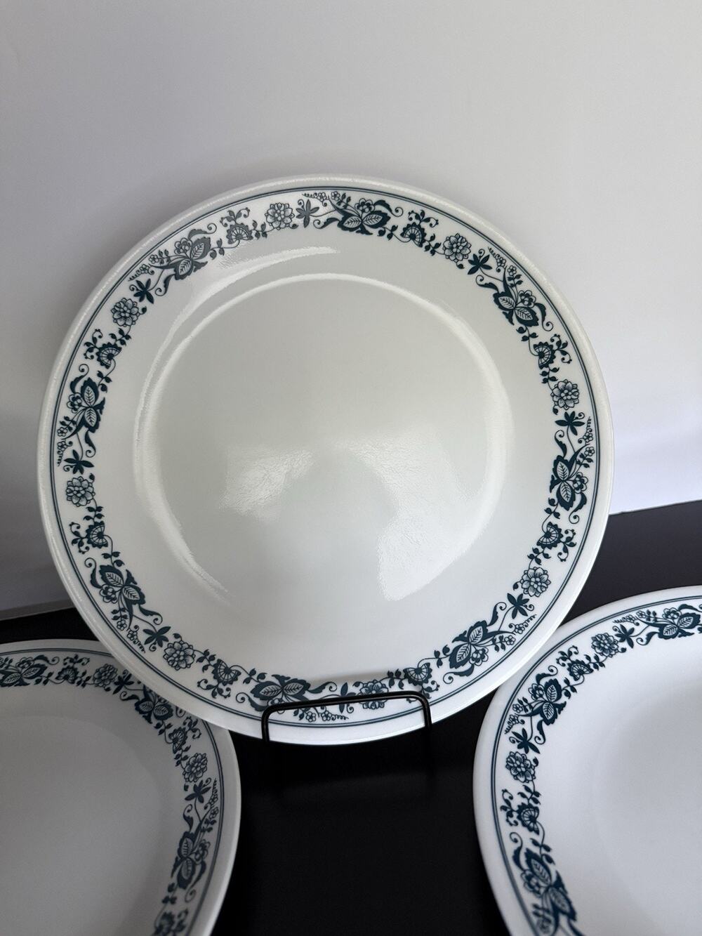 Vintage Corelle Old Town Blue Onion Floral 10.25” Dinner Plates Set of 4 USA